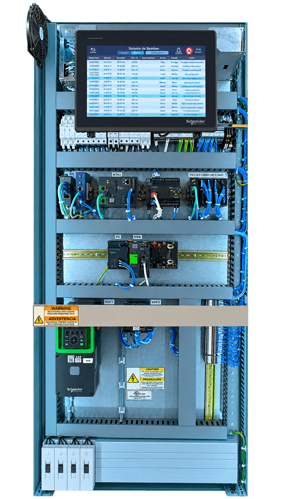 Integración de sistemas industriales para coordinación de equipos y controles.