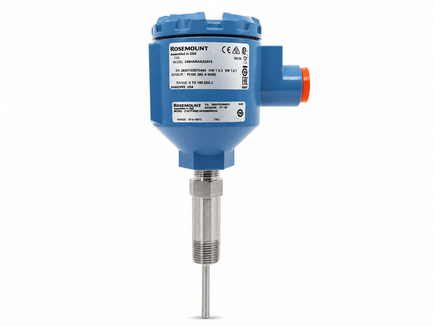 Sensor transmisor de temperatura para monitoreo y control industrial.