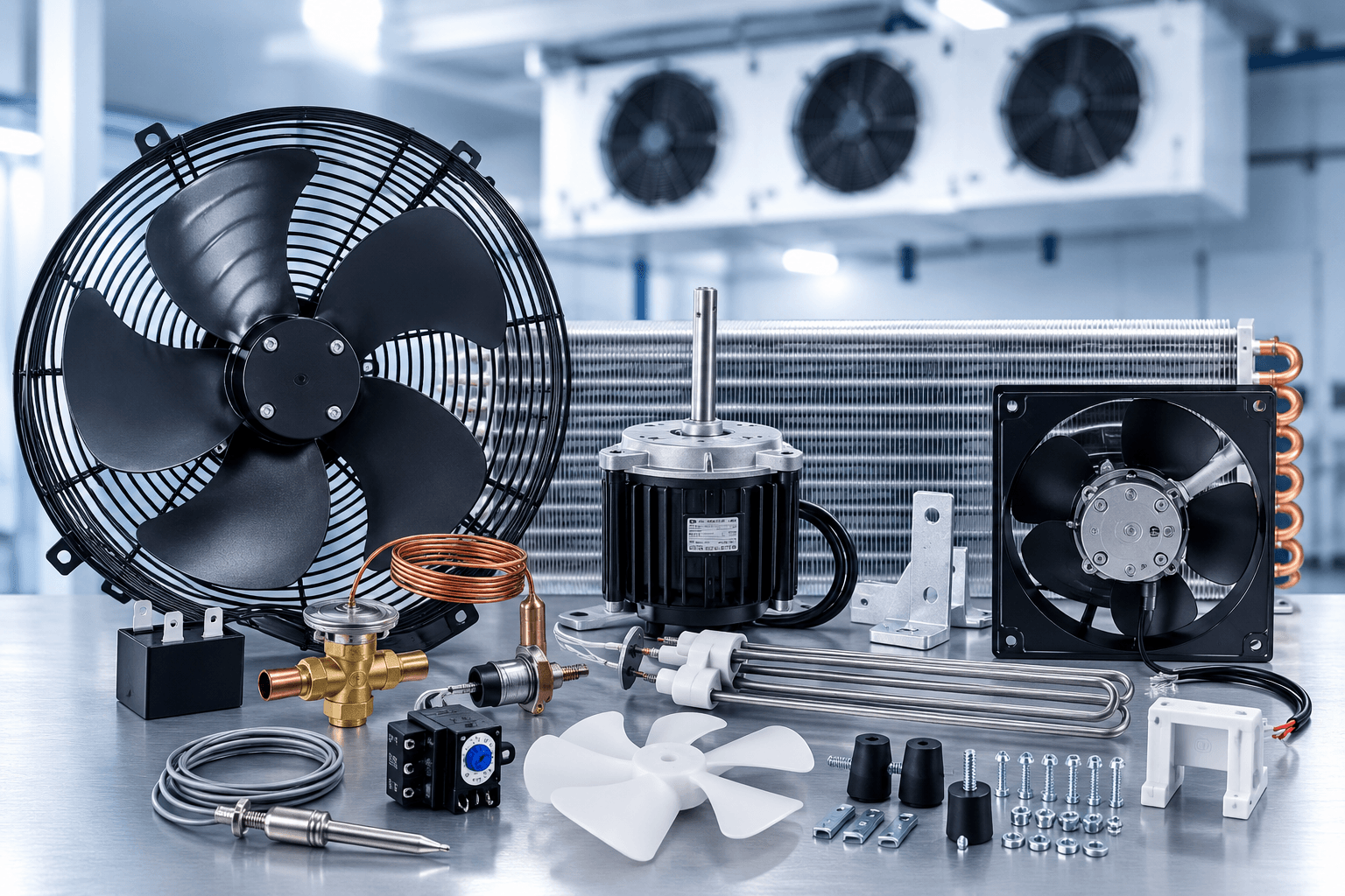 Repuestos para evaporadores industriales y sistemas de refrigeración especializada.