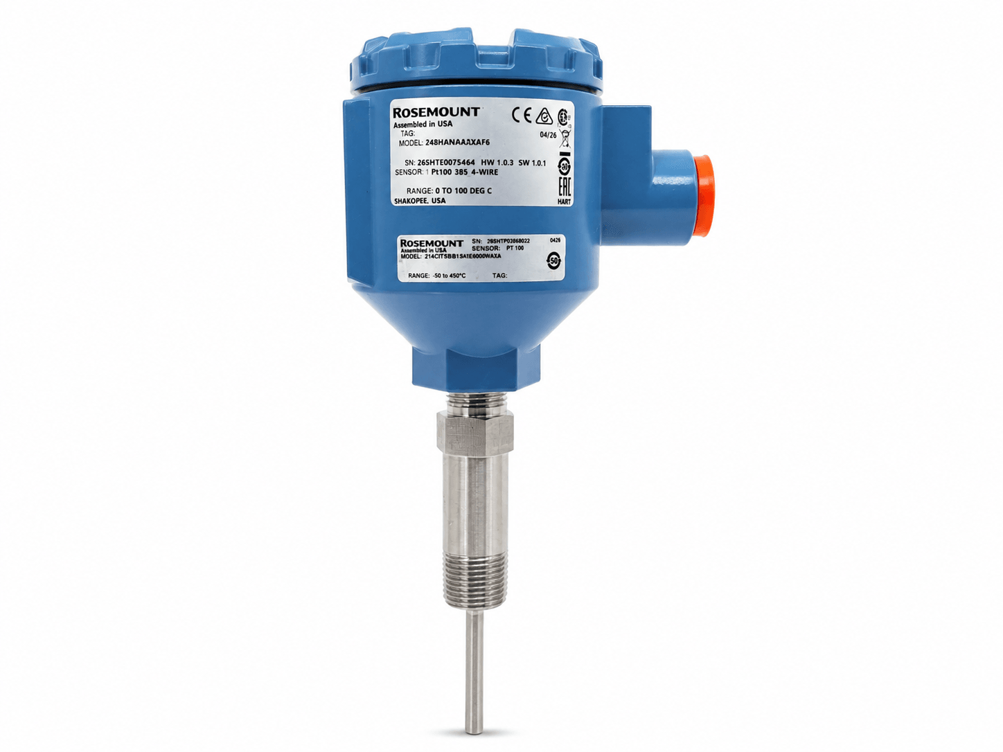 Sensor transmisor de temperatura para monitoreo y control industrial.